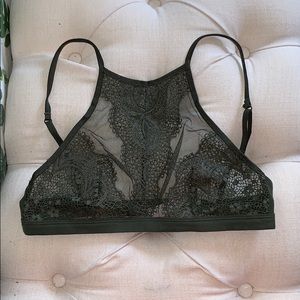 High neck lace bralette